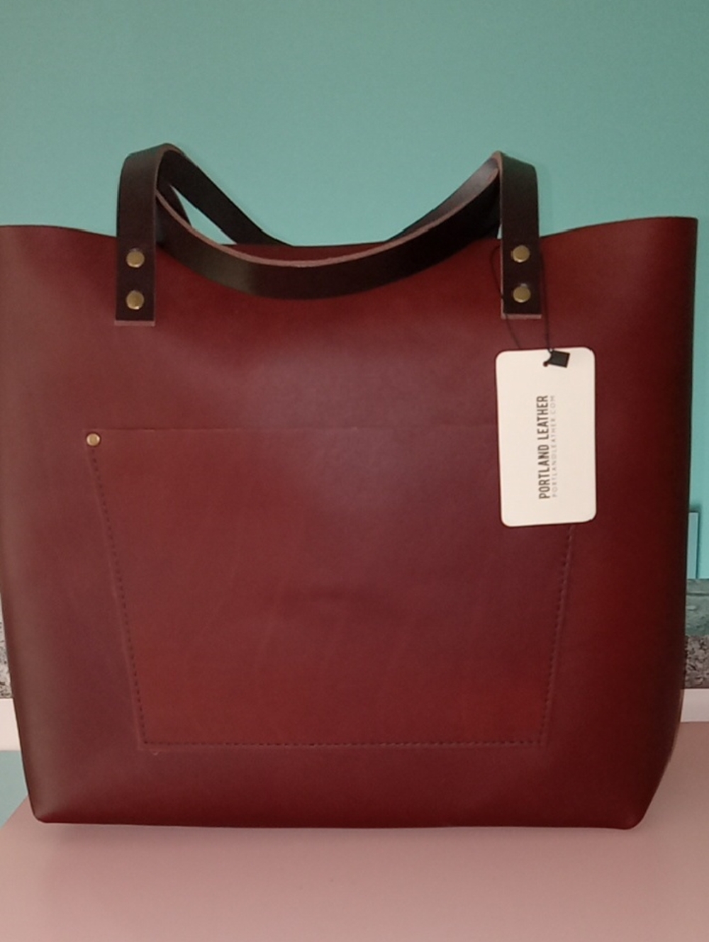 Portland Leather Tote Cognac NWTS